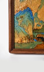 MANOMADE A Thousand Li of Rivers and Mountains Marble & Lacquer Painting - Frame Side Detail 1 - Image 4