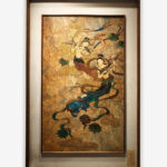 MANOMADE Double Flying Apsaras Marble & Lacquer Painting