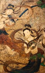 MANOMADE Double Flying Apsaras Marble & Lacquer Painting - Image 2