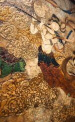 MANOMADE Double Flying Apsaras Marble & Lacquer Painting - Image 4