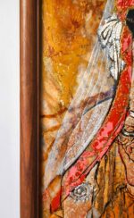 MANOMADE Dunhuang White Robe Guanyin Marble & Lacquer Painting - Image 2