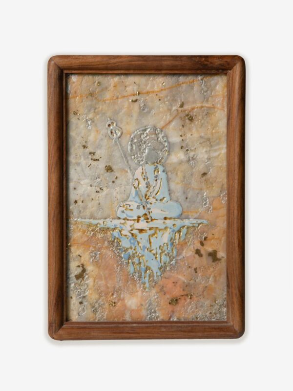 ManoMade Ksitigarbha Bodhisattva Marble Lacquer Painting
