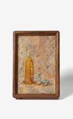 ManoMade Ksitigarbha Bodhisattva with Diting Marble Lacquer Painting