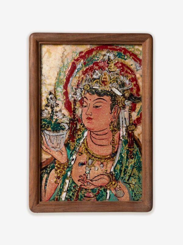 ManoMade Mahasthamaprapta Bodhisattva Marble Lacquer Painting