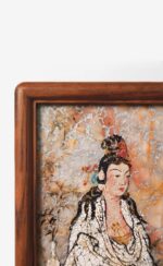 MANOMADE White Robe Guanyin Marble & Lacquer Painting - Image 2