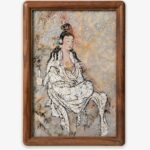 MANOMADE White Robe Guanyin Marble & Lacquer Painting