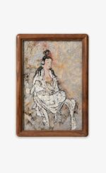 MANOMADE White Robe Guanyin Marble & Lacquer Painting