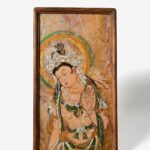 ManoMade Willow Holding Bodhisattva marble lacquer painting framed front view Buddhist art collectible