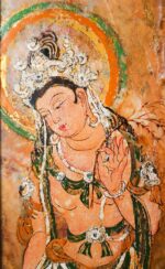 MANOMADE Willow-Holding Bodhisattva Marble & Lacquer Painting - Image 2