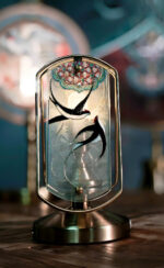 MANOMADE Swallows in Flight – Handcrafted Stained Glass Table Lamp | Dunhuang Art Style Brass Accent Lamp - Image 6
