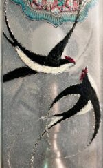 MANOMADE Swallows in Flight – Handcrafted Stained Glass Table Lamp | Dunhuang Art Style Brass Accent Lamp - Image 2