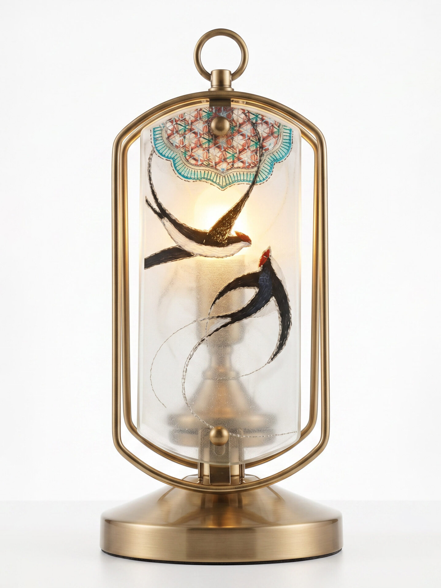 Swallows-in-Flight-–-Handcrafted-Stained-Glass-Table-Lamp-_view Swallows in Flight Stained Glass Lamp - Image 1