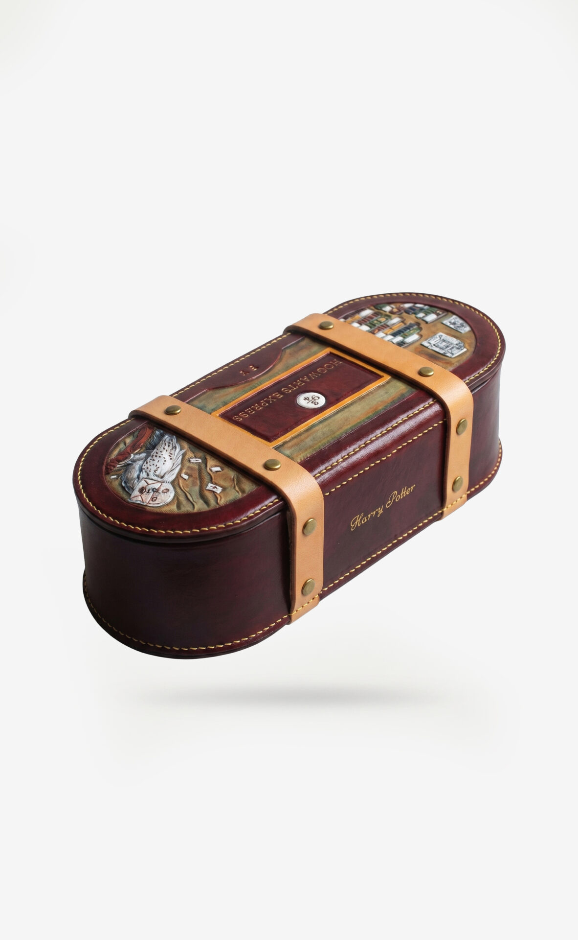 1 The Scholar’s Library — Bespoke Bas-Relief Leather Writer’s Case - Image 1