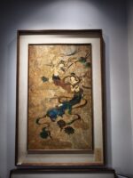 Double Flying Apsaras Marble & Lacquer Painting - Image 6
