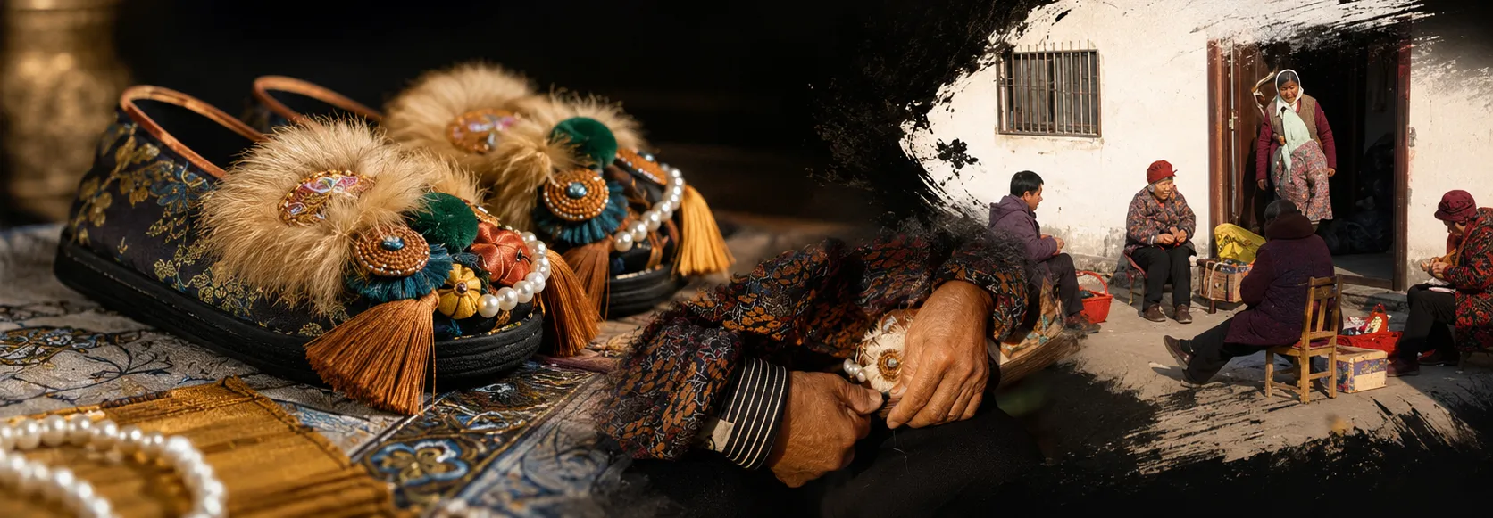 ManoMade hand-embroidered silk slippers artisan Chinese footwear
