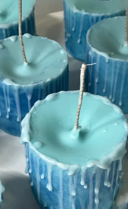 ManoMade blue coral sea artisanal candle full finished lifestyle artisan candle