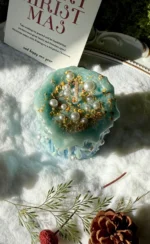 ManoMade blue coral sea artisanal fluid wax candles group display artisan candles
