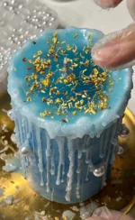 ManoMade blue coral sea artisanal pearl pillar candle Christmas lifestyle artisan candle