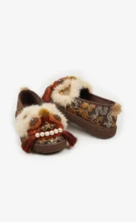 Brown Dragon Brocade — Hand-Embroidered Silk Slippers - Image 2