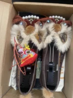 Brown Dragon Brocade — Hand-Embroidered Silk Slippers - Image 7