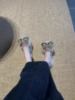 Brown Gold Lion — Hand-Embroidered Silk Slippers - Image 6