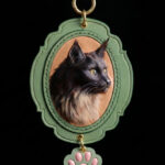 European Lace Border — Custom Pet Leather Portrait Keychain
