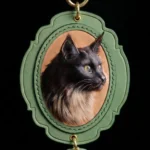 European Lace Border — Custom Pet Leather Portrait Keychain