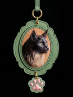 European Lace Border — Custom Pet Leather Portrait Keychain