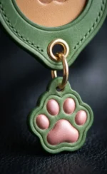 European Lace Border — Custom Pet Leather Portrait Keychain - Image 5