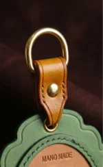 European Lace Border — Custom Pet Leather Portrait Keychain - Image 3