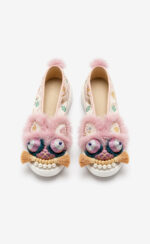 Mythic Beast — Hand-Embroidered Silk Slippers