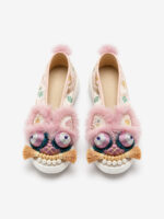 ManoMade Mythic Beast brocade embroidered slippers front view artisan Chinese slippers