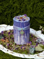 “Celestial Wisteria” — Artisanal Fluid Wax & Crystal Candle