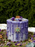 “Celestial Wisteria” — Artisanal Fluid Wax & Crystal Candle - Image 4