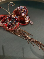“Butterfly Reverie” — Hand-Beaded Silk Palace Fan with Sandalwood Handle - Image 5