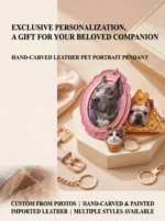 Forever By Your Side — Custom Hand-Carved Leather Pet Portrait Pendant - Image 5