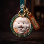 Rainbow Stitch — Custom Hand-Carved Leather Pet Portrait Charm