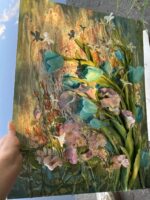 "Monet’s Garden in Bloom" Hand-Sculpted 3D Clay Relief & Impasto Oil Painting by Master Zong - Image 4