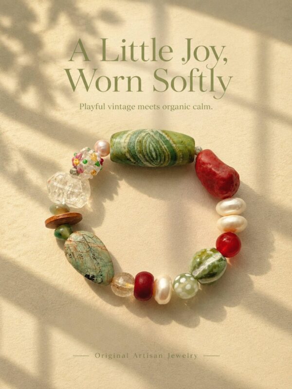 MANOMADE A Little Joy handmade colorful gemstone pearl bracelet, everyday lifestyle