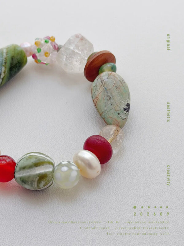 MANOMADE A Little Joy handmade colorful gemstone pearl bracelet, product detail view