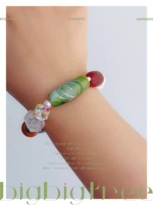 MANOMADE A Little Joy handmade colorful gemstone pearl bracelet, product detail view