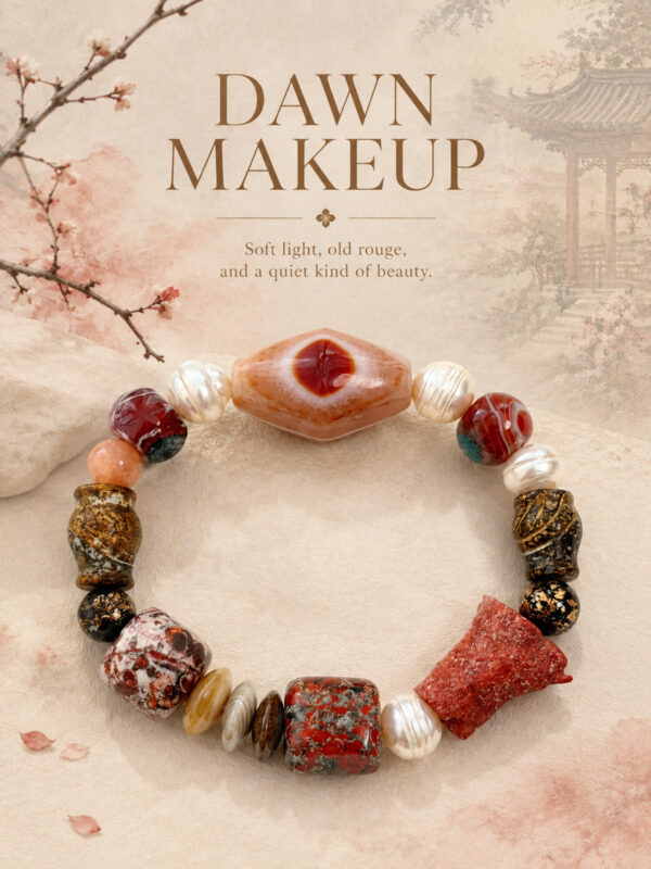 MANOMADE Dawn Makeup handmade agate natural stone pearl bracelet, product story detail
