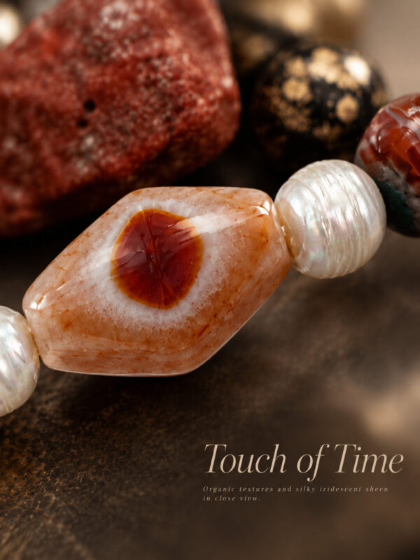 MANOMADE Dawn Makeup handmade agate natural stone pearl bracelet, product story detail