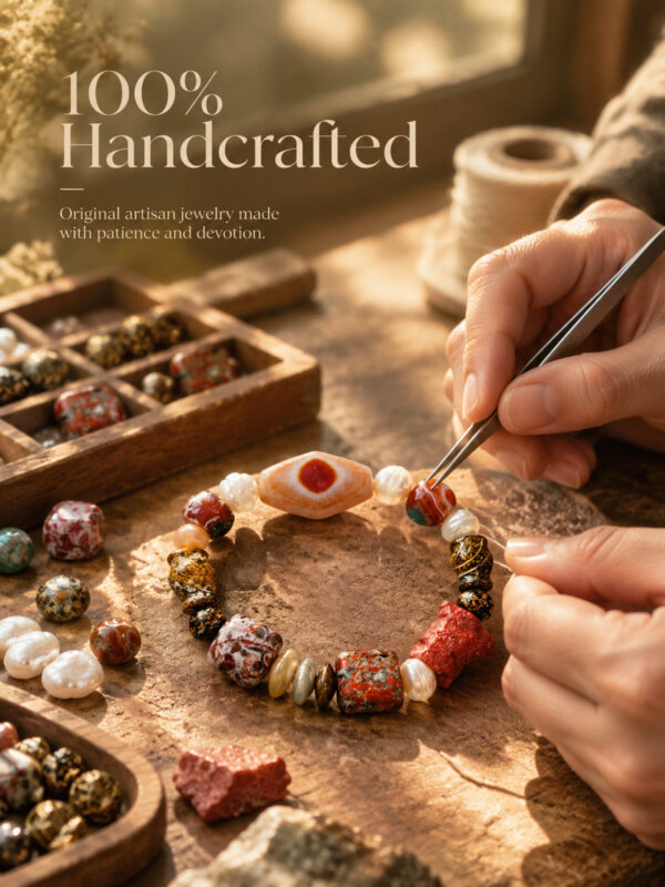 MANOMADE Dawn Makeup handmade agate natural stone pearl bracelet, product story detail