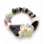 Night Garden | Handcrafted Agate, Shell Flower & Freshwater Pearl Bracelet