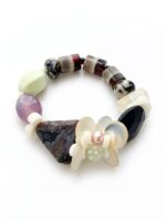 Night Garden | Handcrafted Agate, Shell Flower & Freshwater Pearl Bracelet