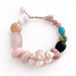 Peach Gummy | Rose Quartz, Agate & Freshwater Pearl Bracelet