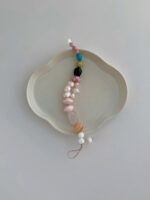 MANOMADE Peach Gummy handmade pink pearl gemstone bracelet, main product view