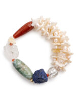 Whispers of Wind & Flowers | Artisan Pearl, Mother-of-Pearl & Raw Gemstone Bracelet