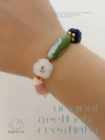 Whispers of Wind & Flowers | Artisan Pearl, Mother-of-Pearl & Raw Gemstone Bracelet - Image 3
